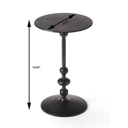 Zora Pedestal Side Table, Black