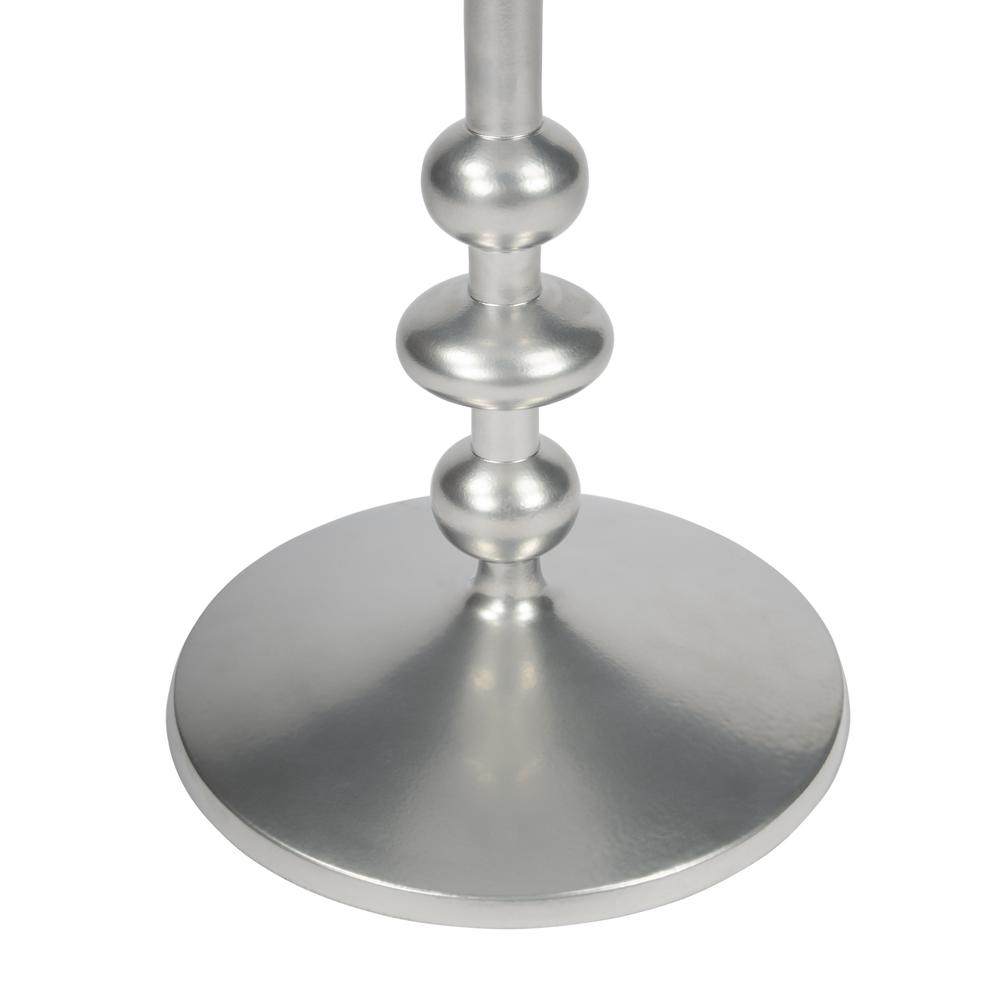 Zora Iron Pedestal Side Table, Silver