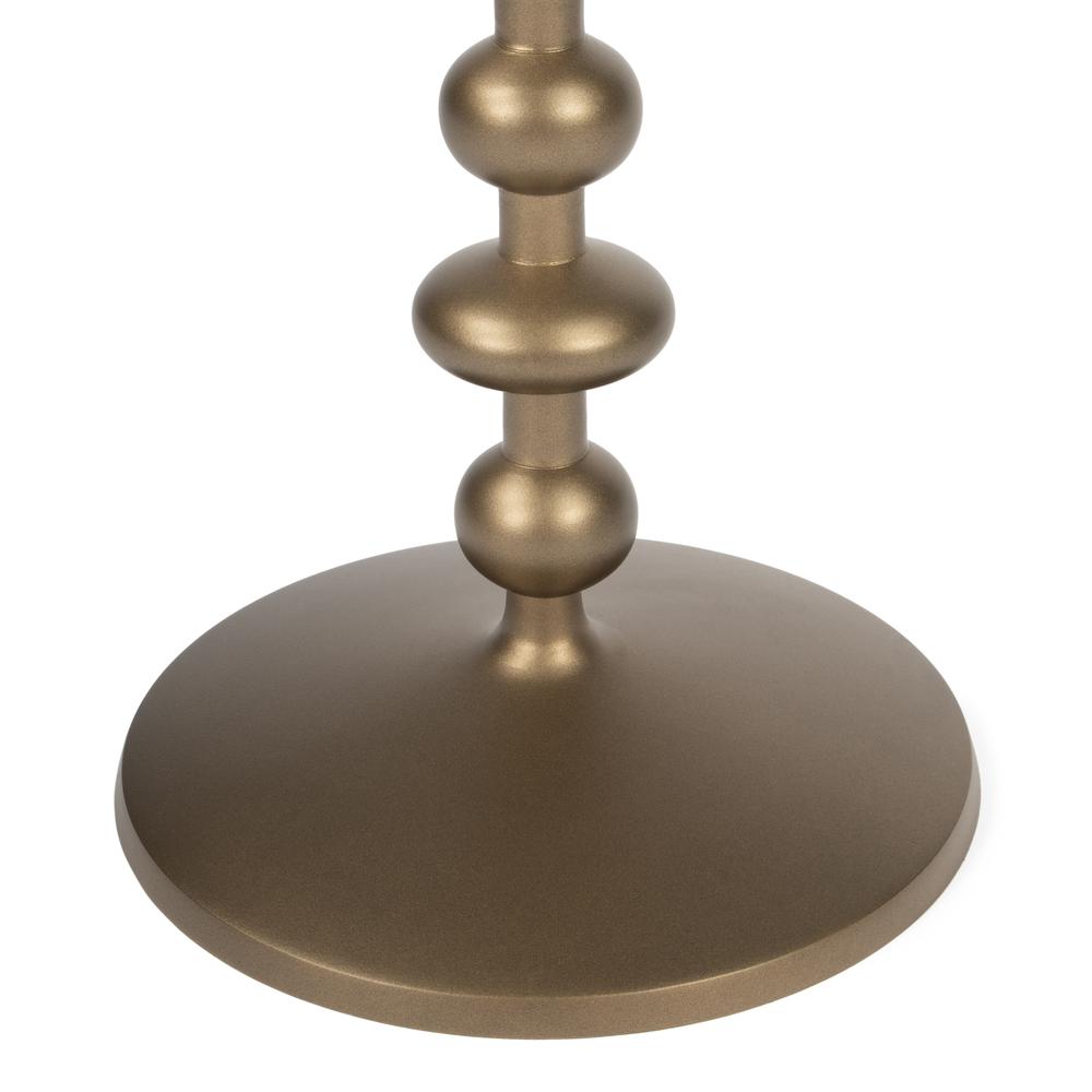 Zora Round Pedestal Side Table, Gold