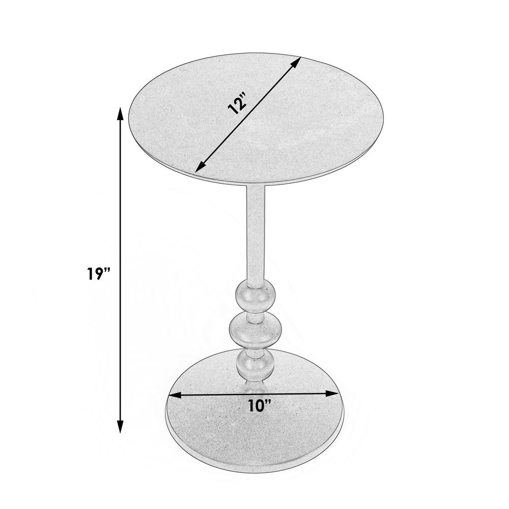 Zora Round Pedestal Side Table, Gold