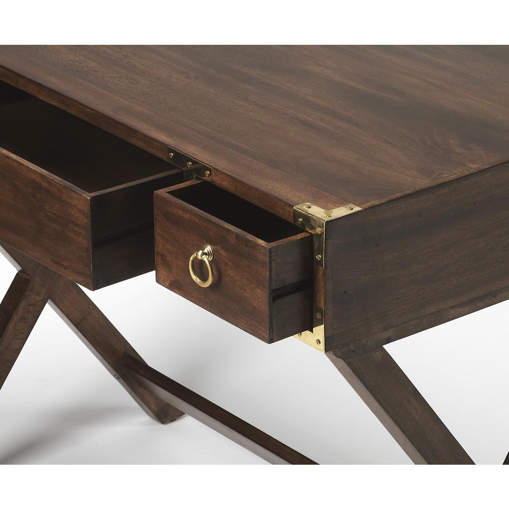 Forster Campaign Writing Desk, Dark Brown