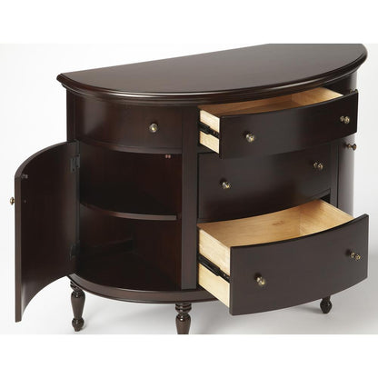 Bedford Mahogany Demilune Console Table, Dark Brown