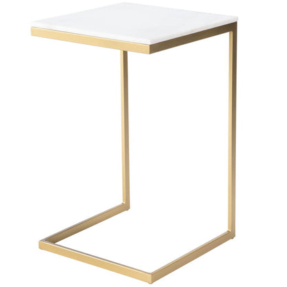 Lawler Marble C- Side Table, Gold