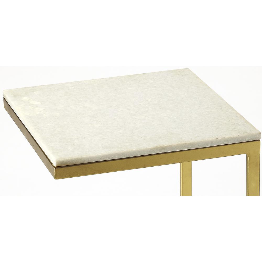 Lawler Marble C- Side Table, Gold