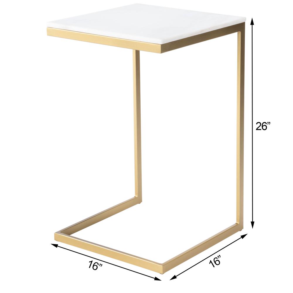 Lawler Marble C- Side Table, Gold