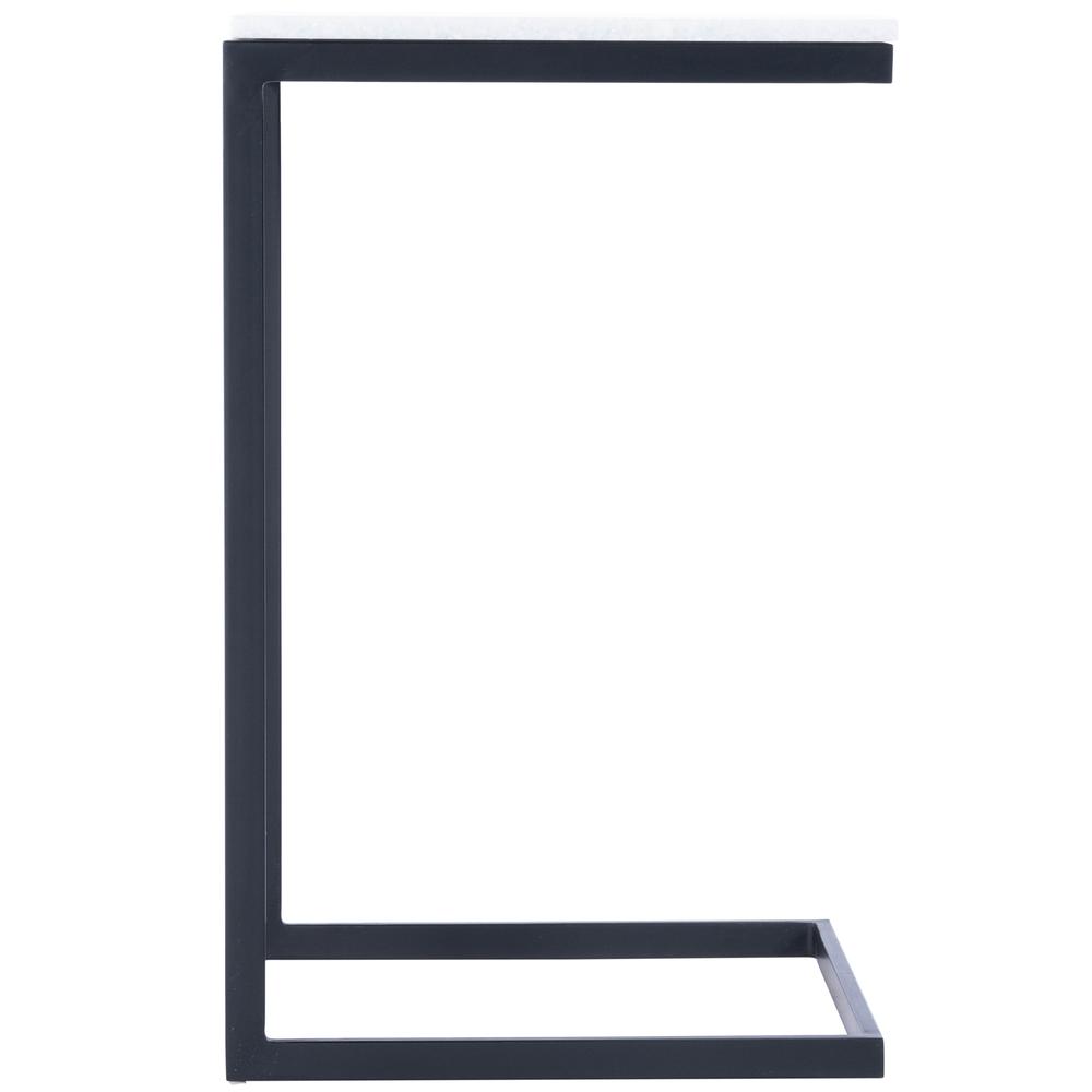 Lawler Marble C- Side Table, Black, White