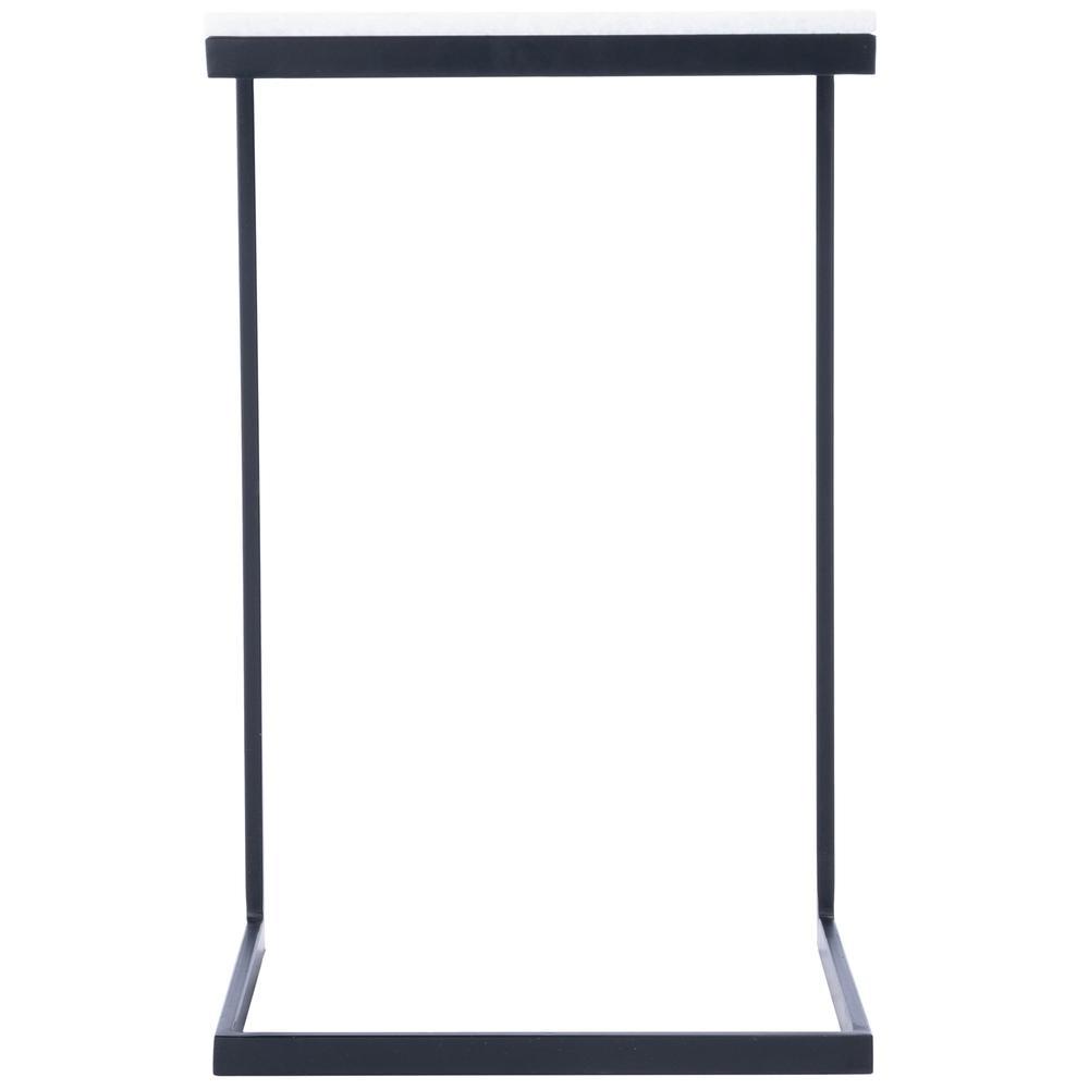 Lawler Marble C- Side Table, Black, White