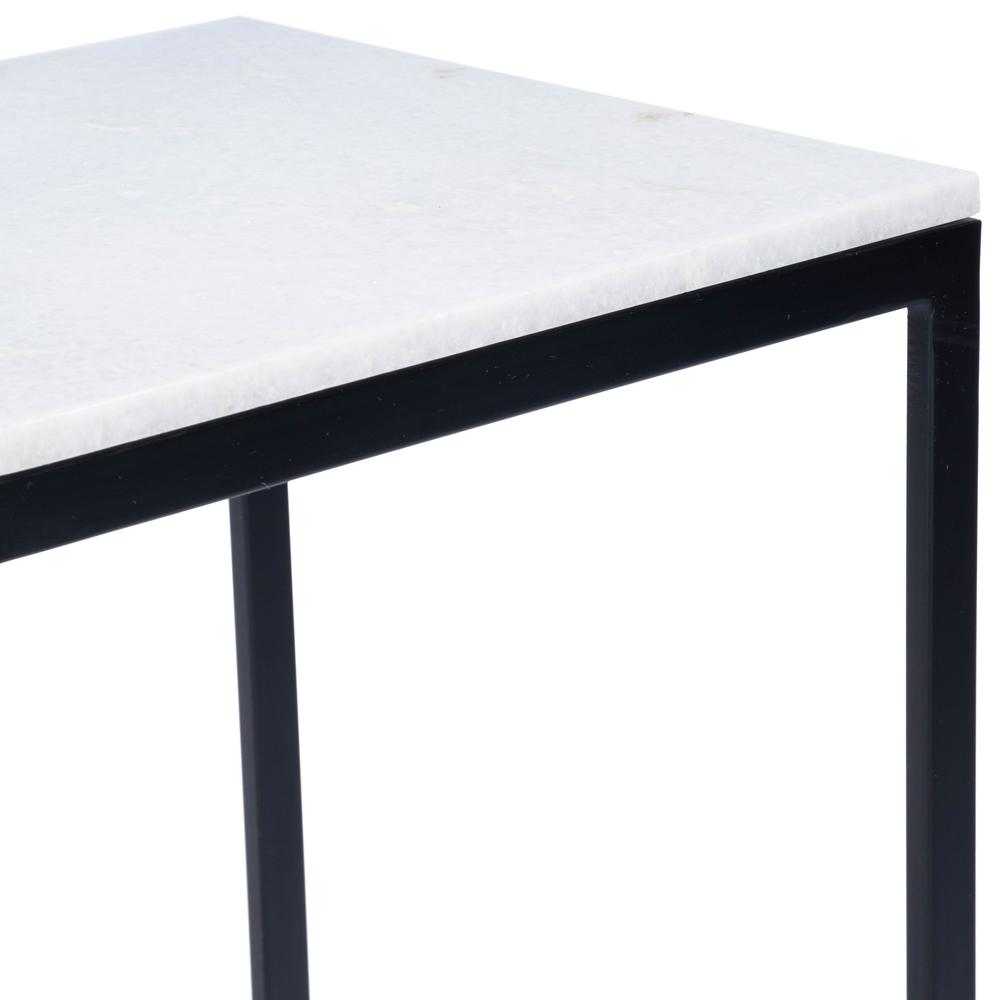Lawler Marble C- Side Table, Black, White