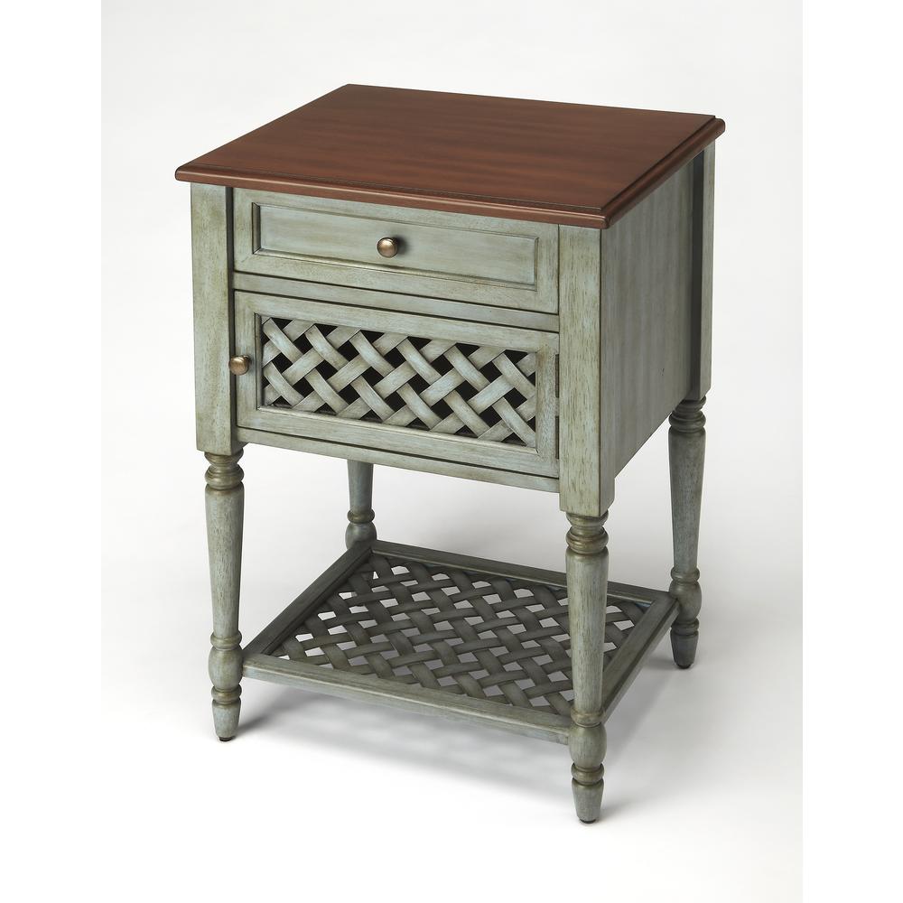 Chadway Rustic End Table, Green