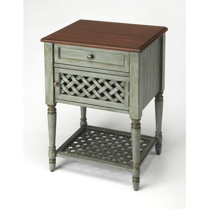 Chadway Rustic End Table, Green
