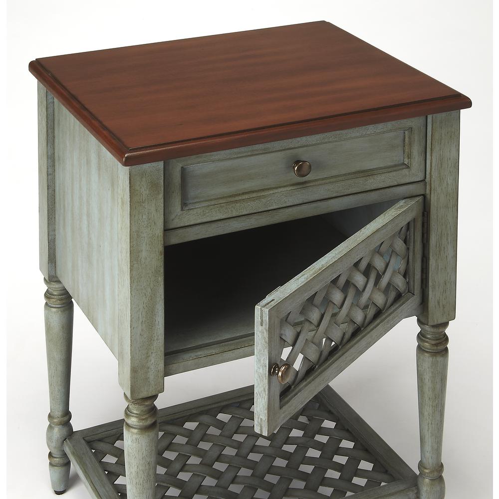 Chadway Rustic End Table, Green