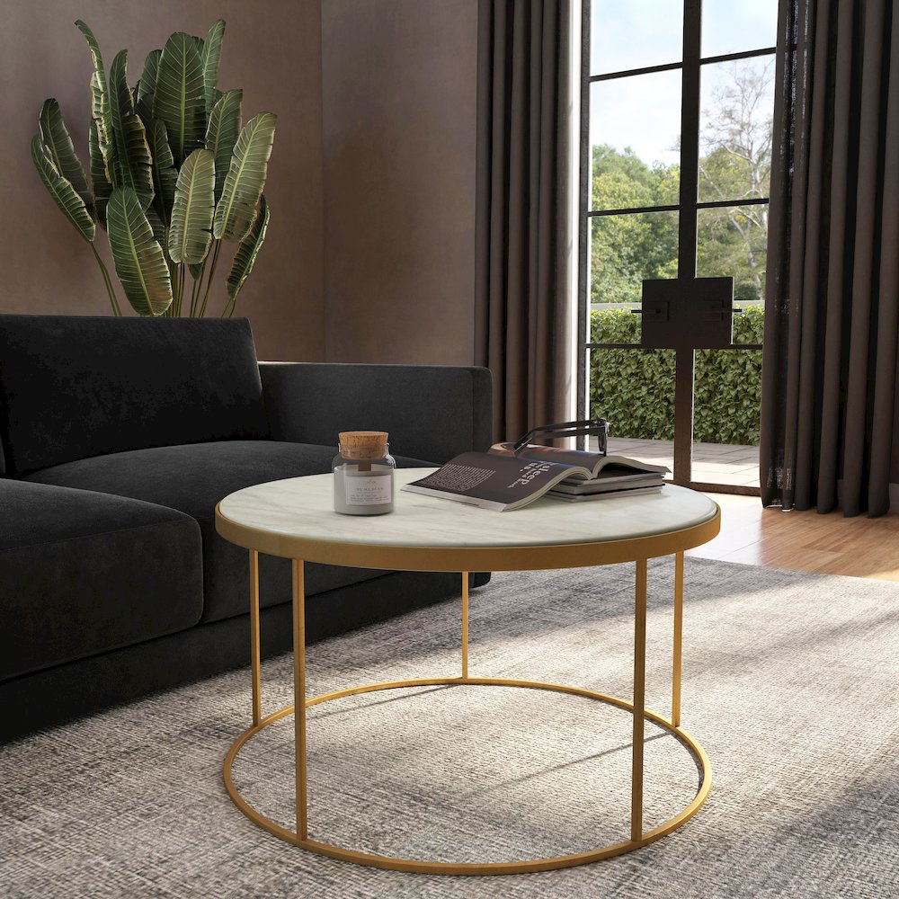 Triton Marble Coffee Table, Multi-Color