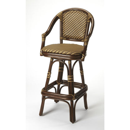 Renata Rattan 29.75" Bar Stool, Multi-Color