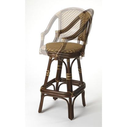 Renata Rattan 29.75" Bar Stool, Multi-Color