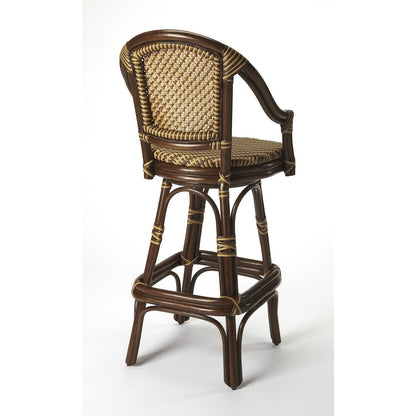 Renata Rattan 29.75" Bar Stool, Multi-Color