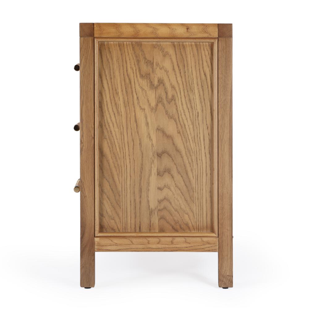 Mesa Cane and Solid Wood  3 Drawer Chest, Natural