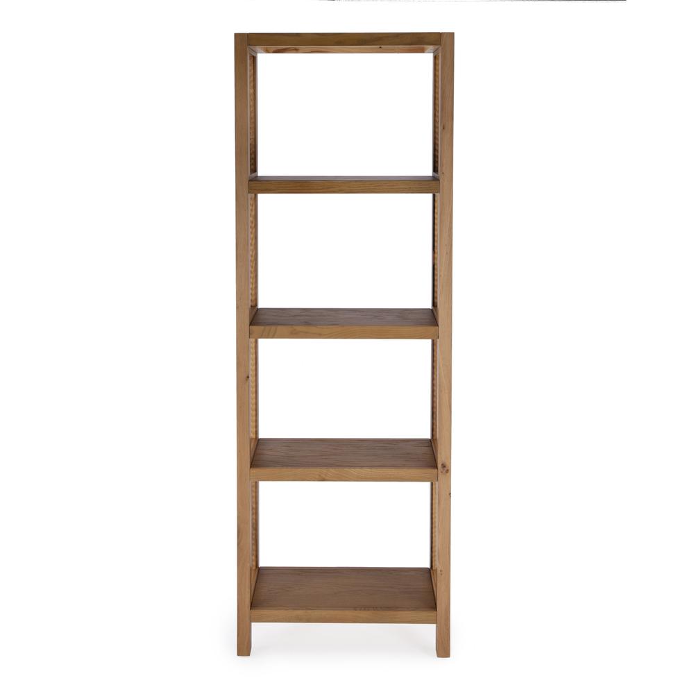Mesa Cane and Solid Wood 4- Tier Etagere Bookcase, Natural
