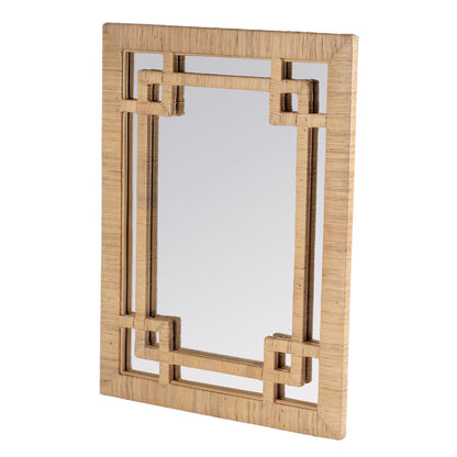 Hana Woven Rattan Wall Mirror, Light Brown
