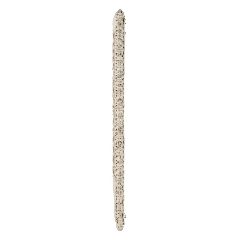 Flora 30" Rattan  Wall Mirror, Off-White