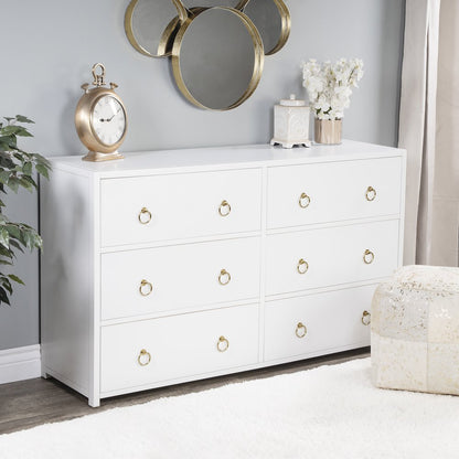 Lark 6 Drawer Dresser, White