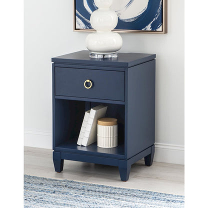 Summerland Open Nightstand with Charging Ports - Modern Bedside Table