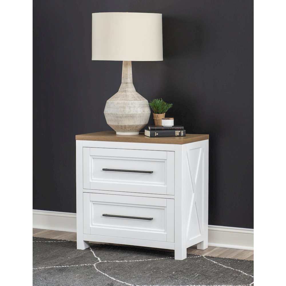 Franklin Nightstand - 2 Drawer with Outlets & USB Ports