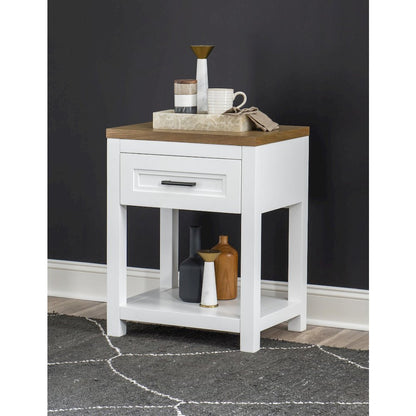Franklin Open Nightstand with Charging Ports and LED Light
