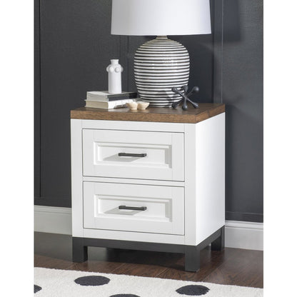 Dutton Nightstand with Power - 2 Drawers, Outlets, and USB Ports