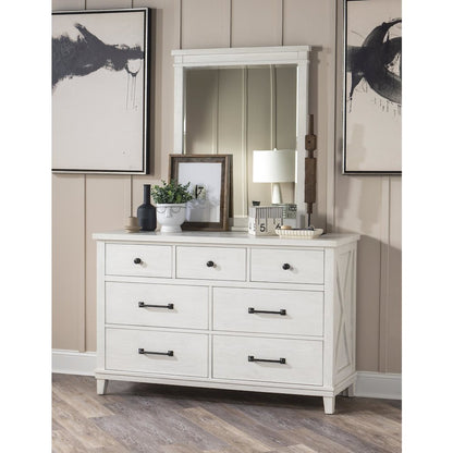 Flatiron Mirror (Beveled), Aged White