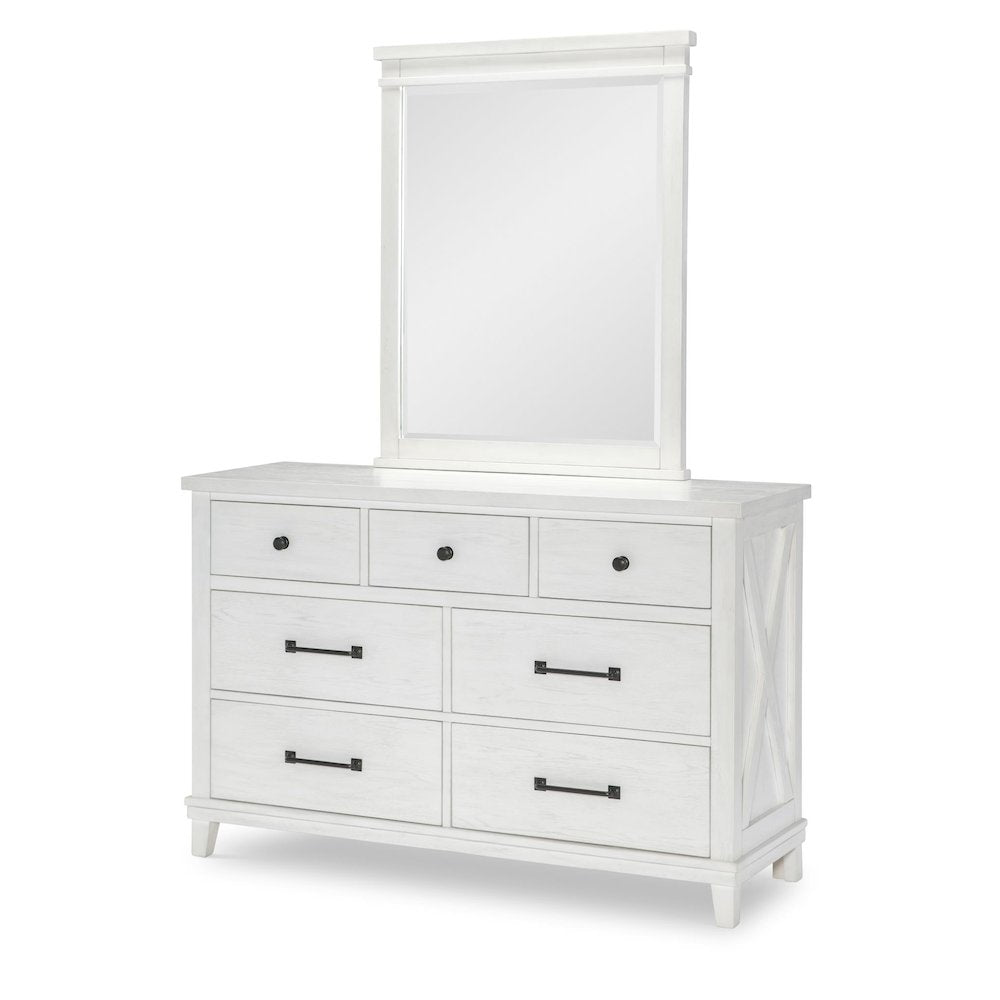 Flatiron Mirror (Beveled), Aged White