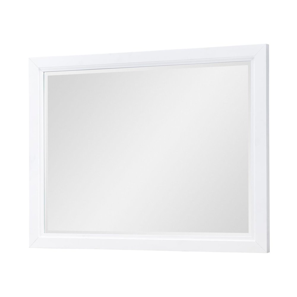Mirror (Beveled), Harvest Oak Tops, Natural White Base, Aged Black Accents
