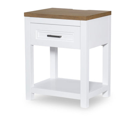 Franklin Open Nightstand with Charging Ports and LED Light