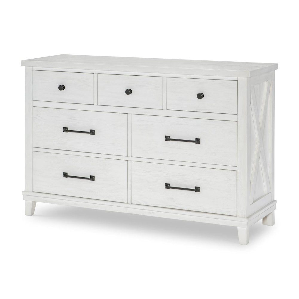 Flatiron Dresser (7 Drawers), Aged White