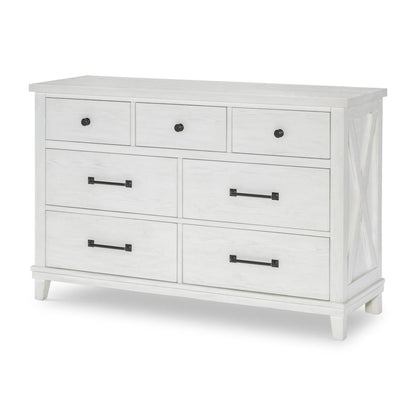 Flatiron Dresser (7 Drawers), Aged White