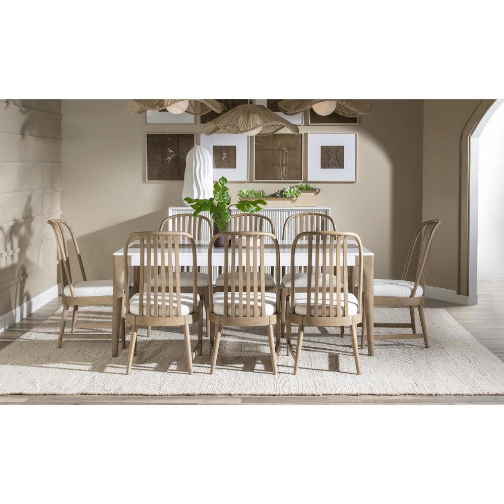 Melrose Rectangular Dining Table (Top Inlay With Desert Oak Panel)