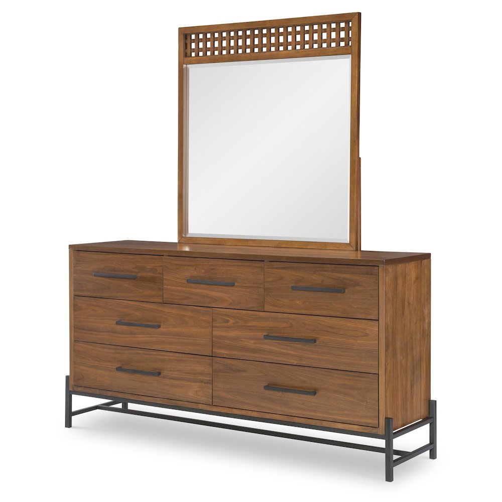 Midland Mirror (Beveled), Warm Amber