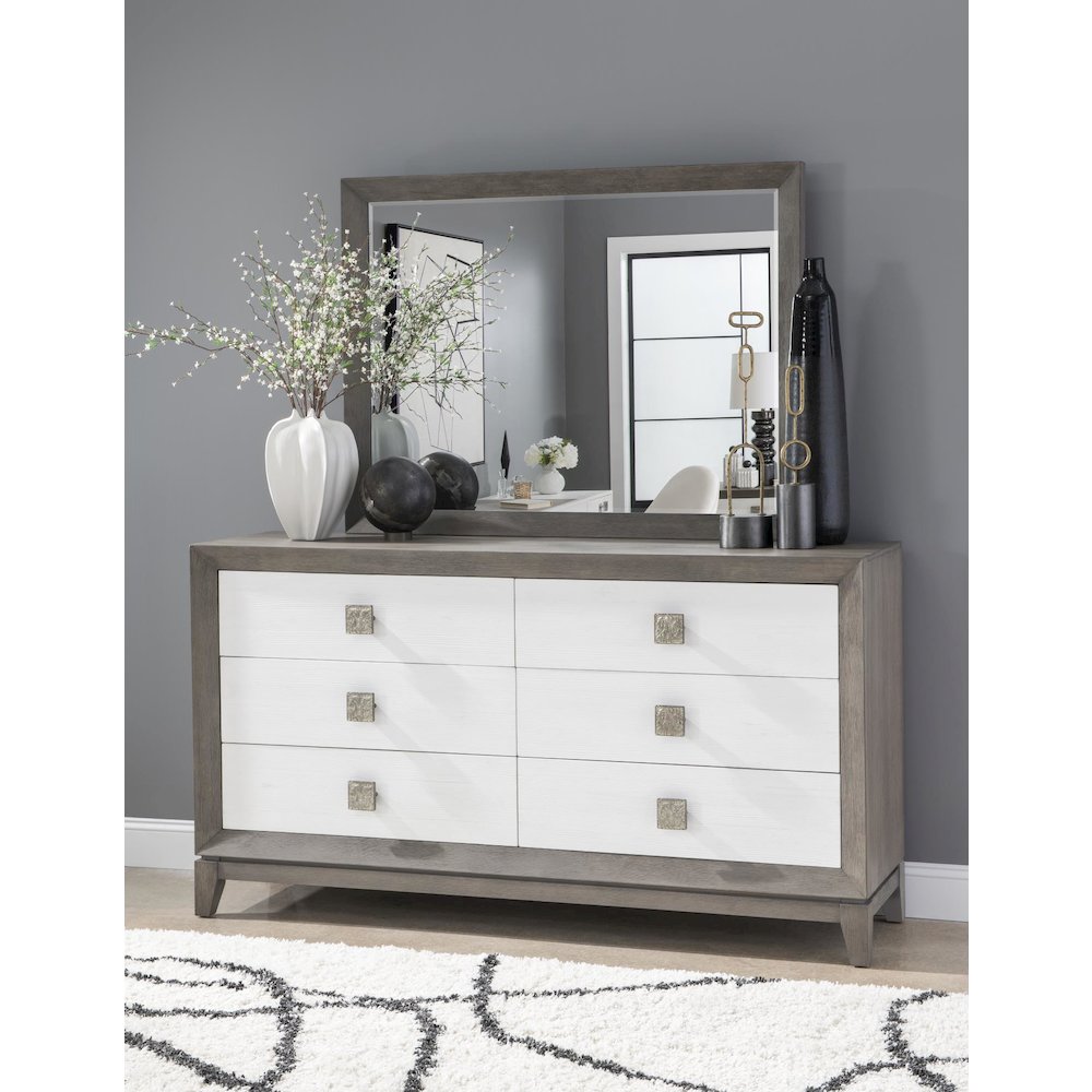 Terra Luna Mirror, Beveled, White Cloud & Nightfall