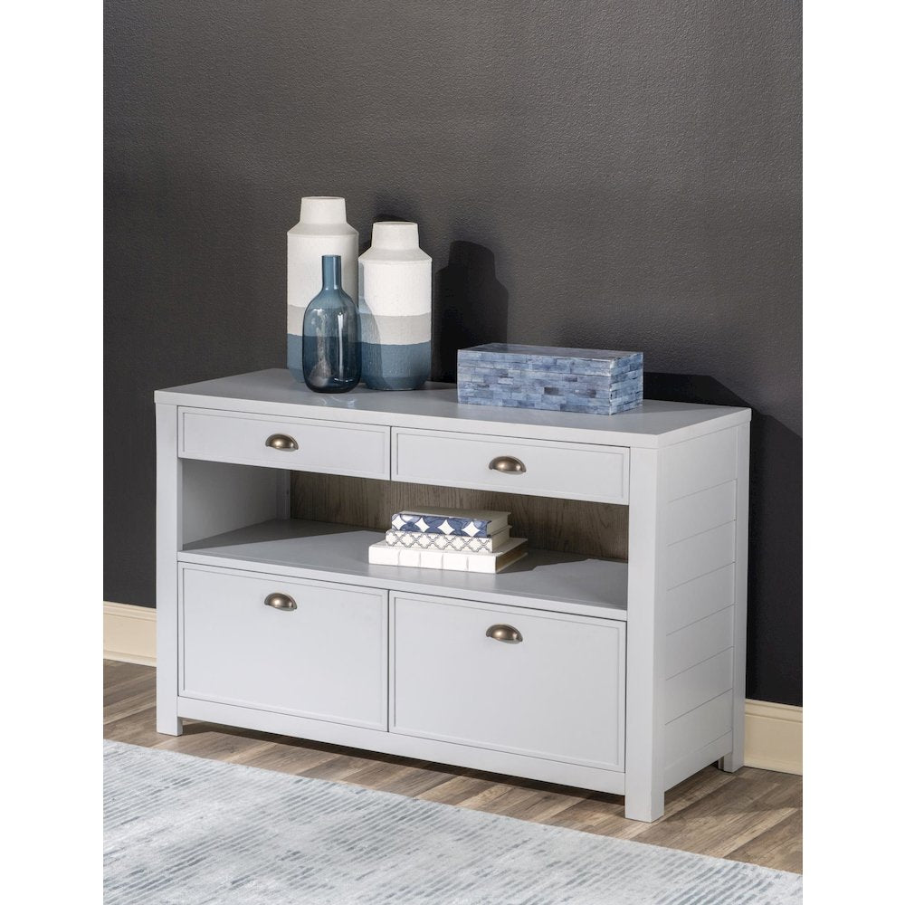 Union Square Home Office Credenza, 2 Drawers For Hanging Files, 1 Open Shelf