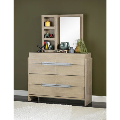 District Storage Mirror (Beveled, 3 Open Shelves)