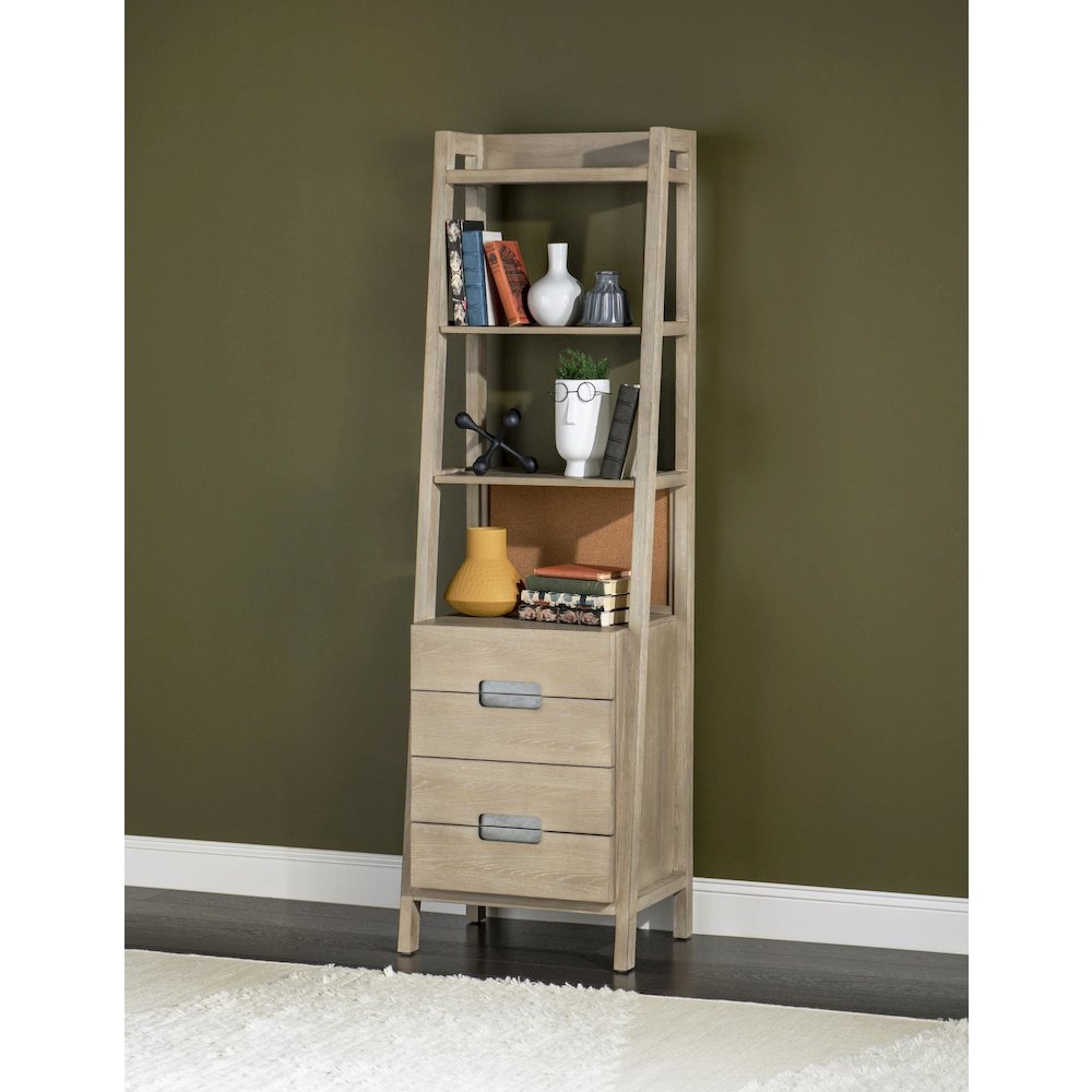 District Bookcase (4 Drawers, 3 Shelves, Removeable Cork Panel)