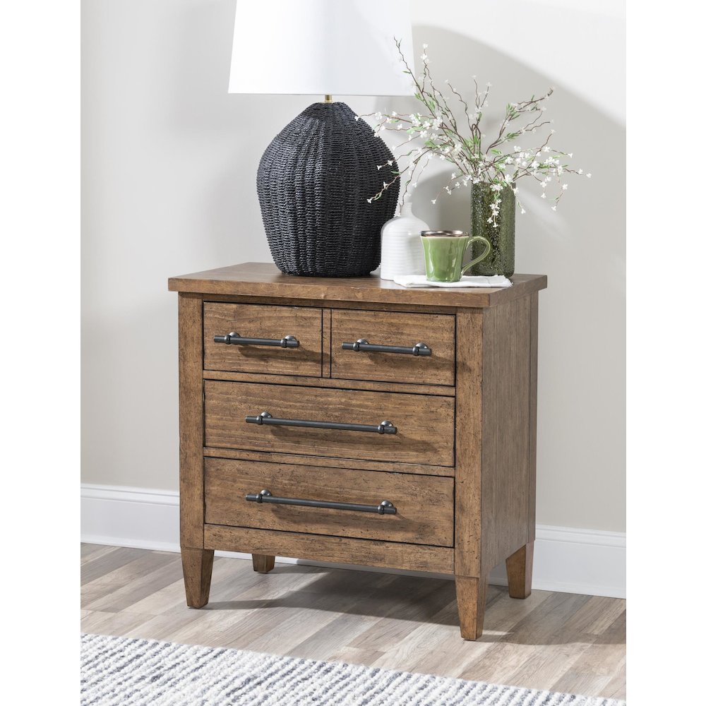Artisan's Place Bedside Chest (3 Drawers, Power W/ 2 Outlets, 1 USB + 1 USB-C)