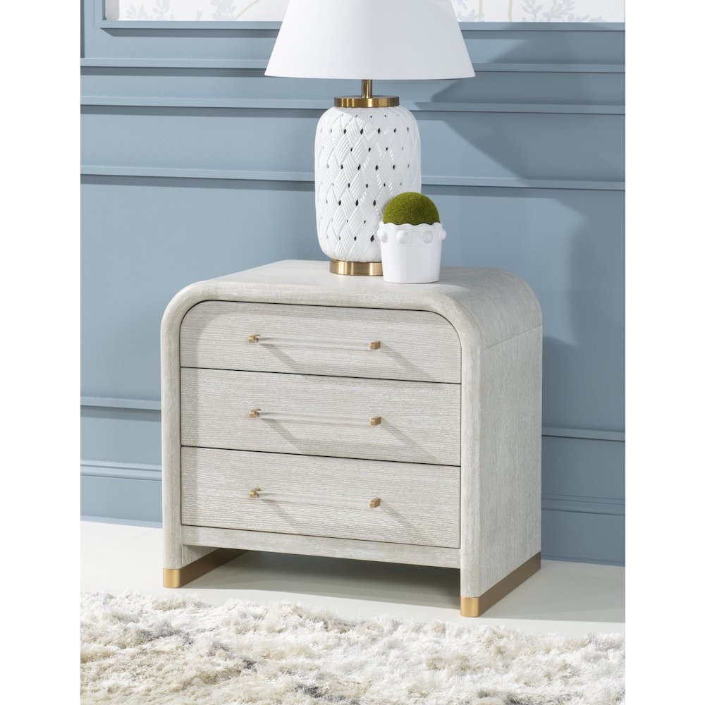 Miramar Nightstand (3 Drawers, Power Outlet)