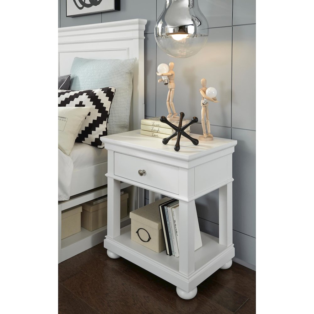 Canterbury 2.0 Open Night Stand (1 Drawer,Open Shelf,Motion Activated Led Light)