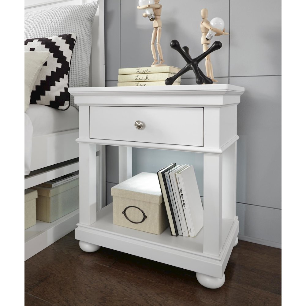Canterbury 2.0 Open Night Stand (1 Drawer,Open Shelf,Motion Activated Led Light)