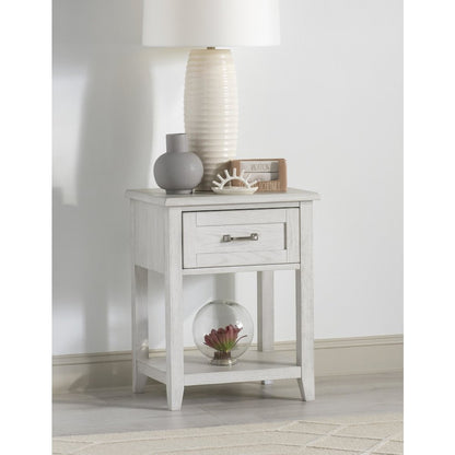 Ashton Nightstand (1 Drawer), Bleached Linen