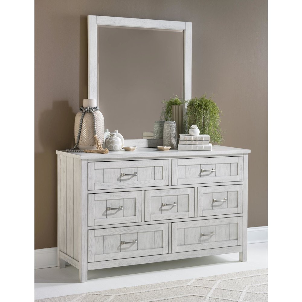 Preston Mirror, Bleached Linen, Bleached Linen