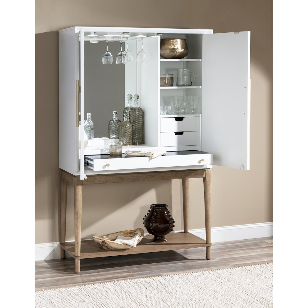 Melrose Bar Console (2 Doors, 2 Adj Shelves, 2 Drawers, 1 Pull Out Surface)