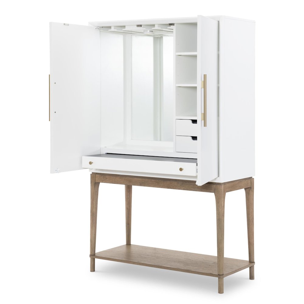 Melrose Bar Console (2 Doors, 2 Adj Shelves, 2 Drawers, 1 Pull Out Surface)