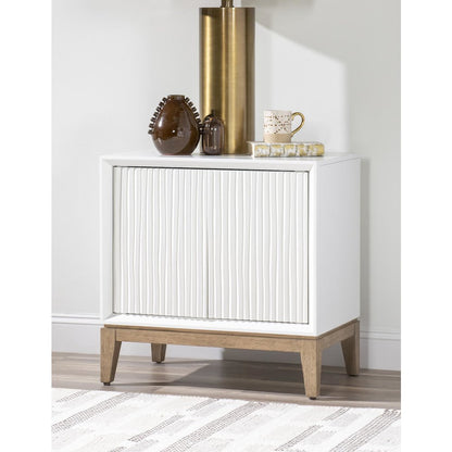 Melrose Door Nightstand (2 Fluted Doors, 1 Adj Shelf, Power)