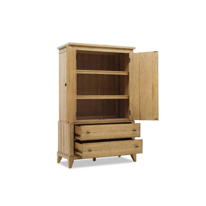 Armoire (2 doors, 2 adj shelves, 1 clothing rod, cedar lined bottom drawer)